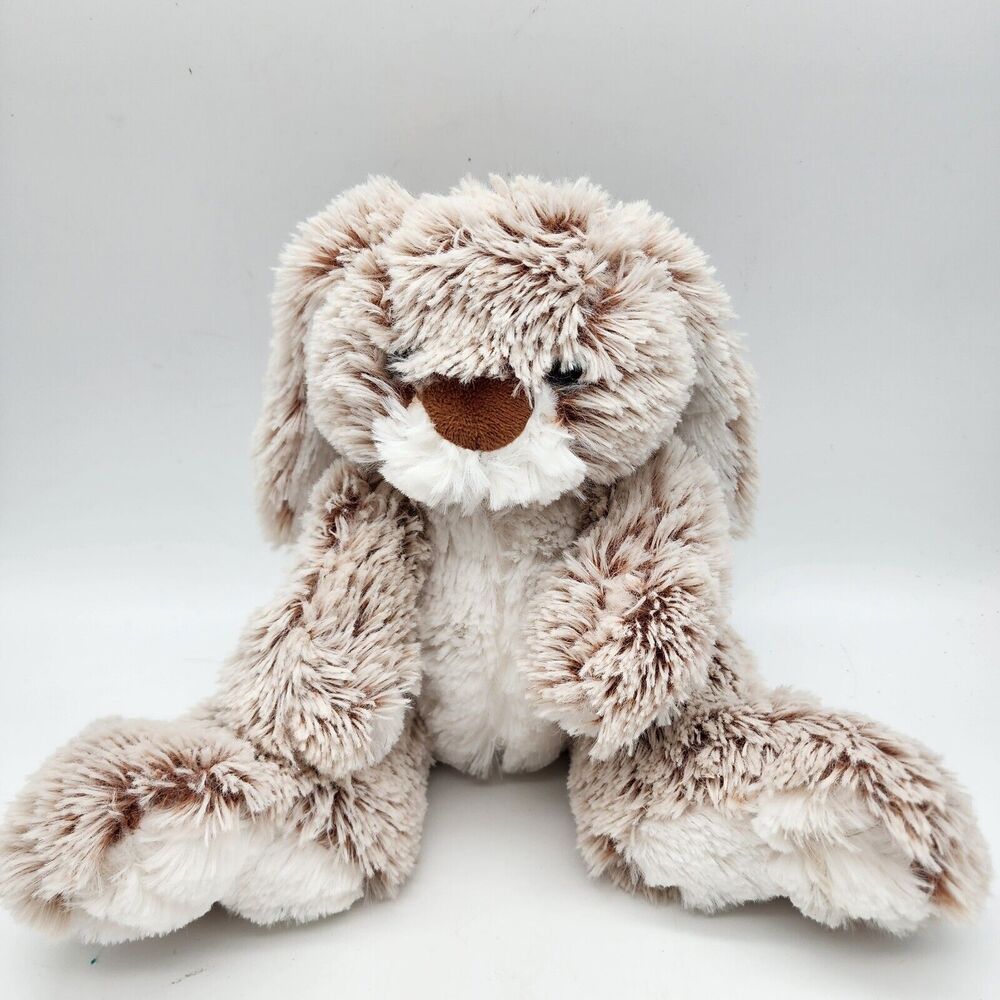 Melissa & Doug Burrow Bunny Rabbit Plush 9” Tan Big Feet Beanie Stuffed Animal